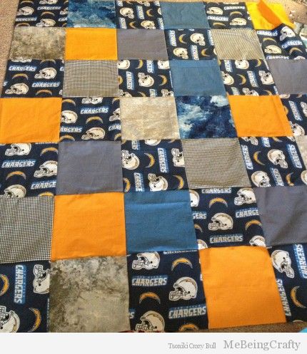 Chargers Quilt - not yet quilted here